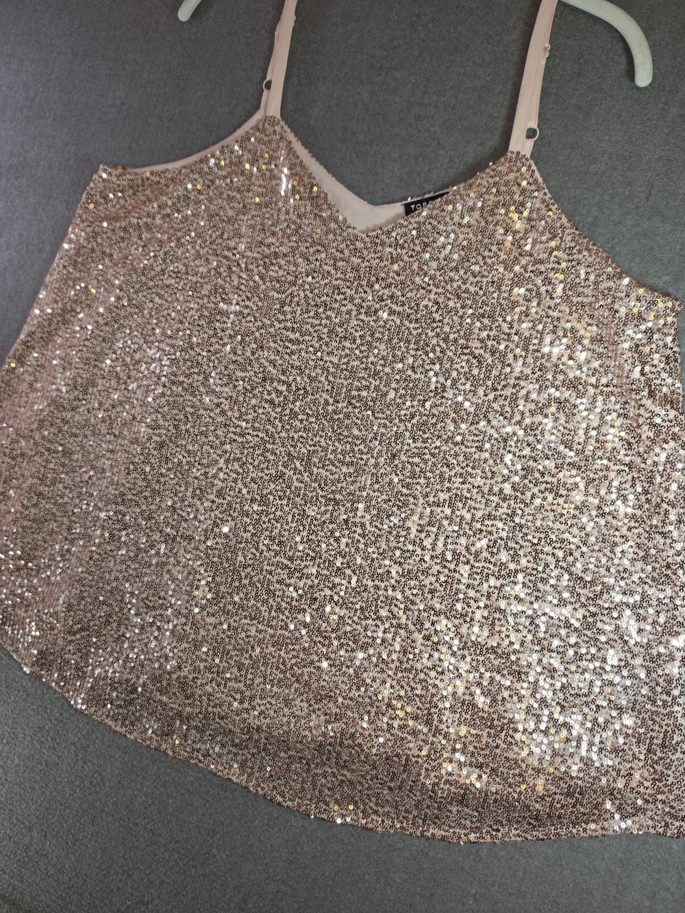 Torrid Sophie Rose Gold Sequin Cami Spaghetti Strap Womens 00